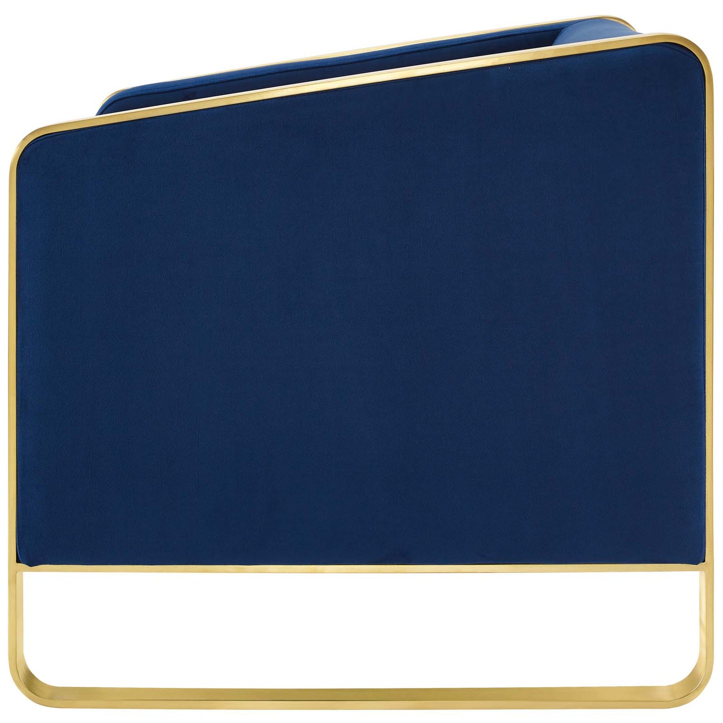 Visualize Accent Club Lounge Performance Velvet Armchair, Velvet Fabric Metal Steel, Navy Blue, 17390