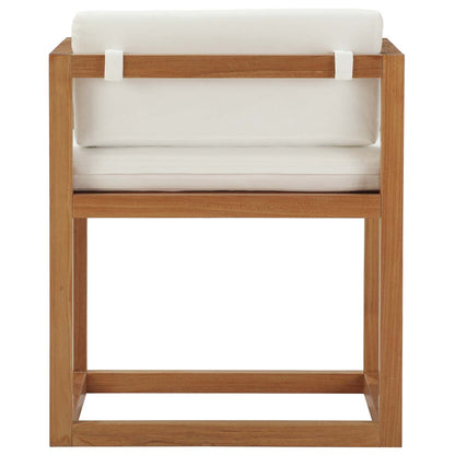 Newbury Accent Outdoor Patio Premium Grade A Teak Wood Armchair, Wood, Natural White, 17814