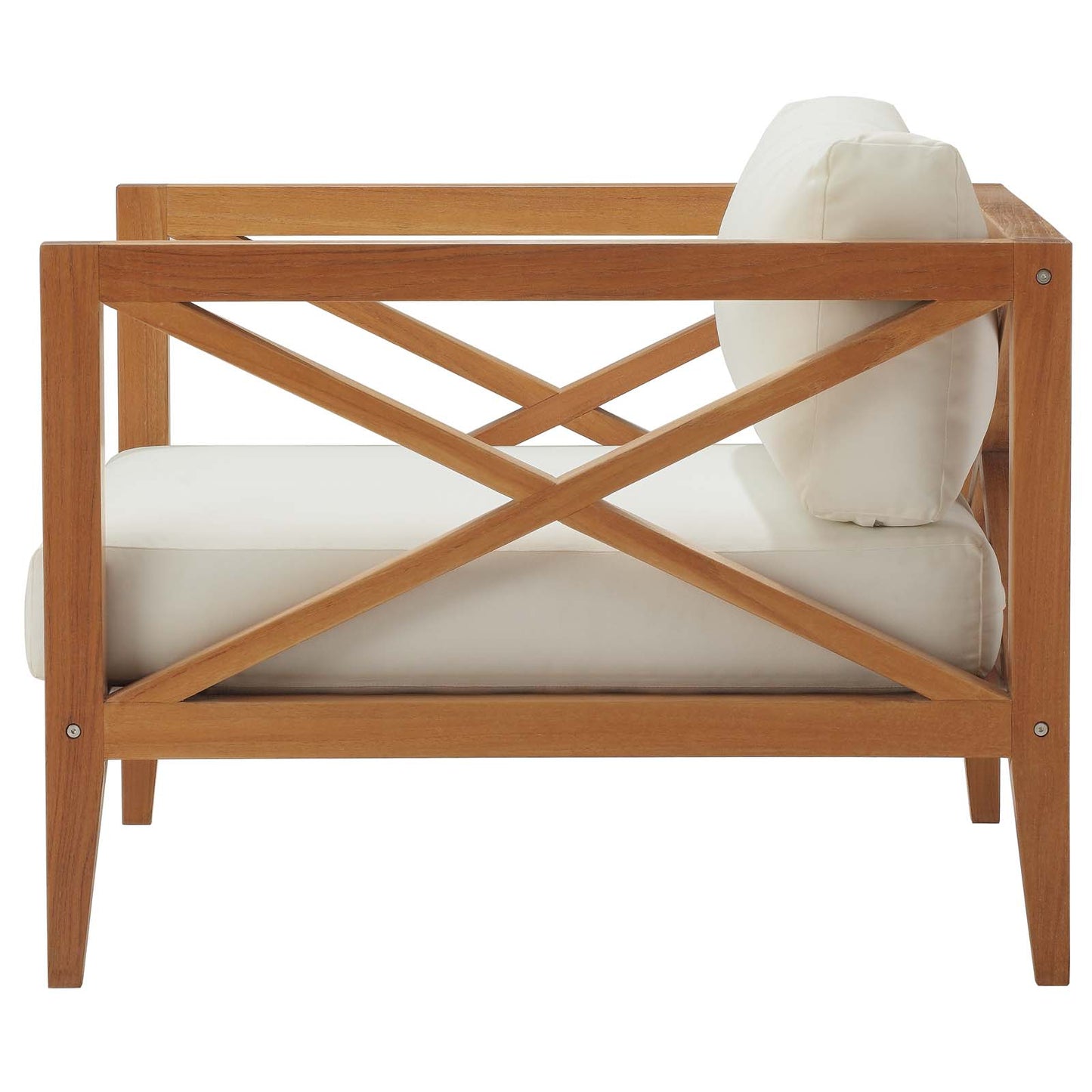 Northlake Outdoor Patio Premium Grade A Teak Wood Armchair, Wood, Natural White, 17819