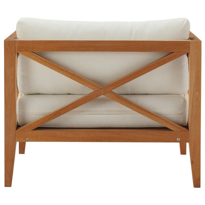 Northlake Outdoor Patio Premium Grade A Teak Wood Armchair, Wood, Natural White, 17819