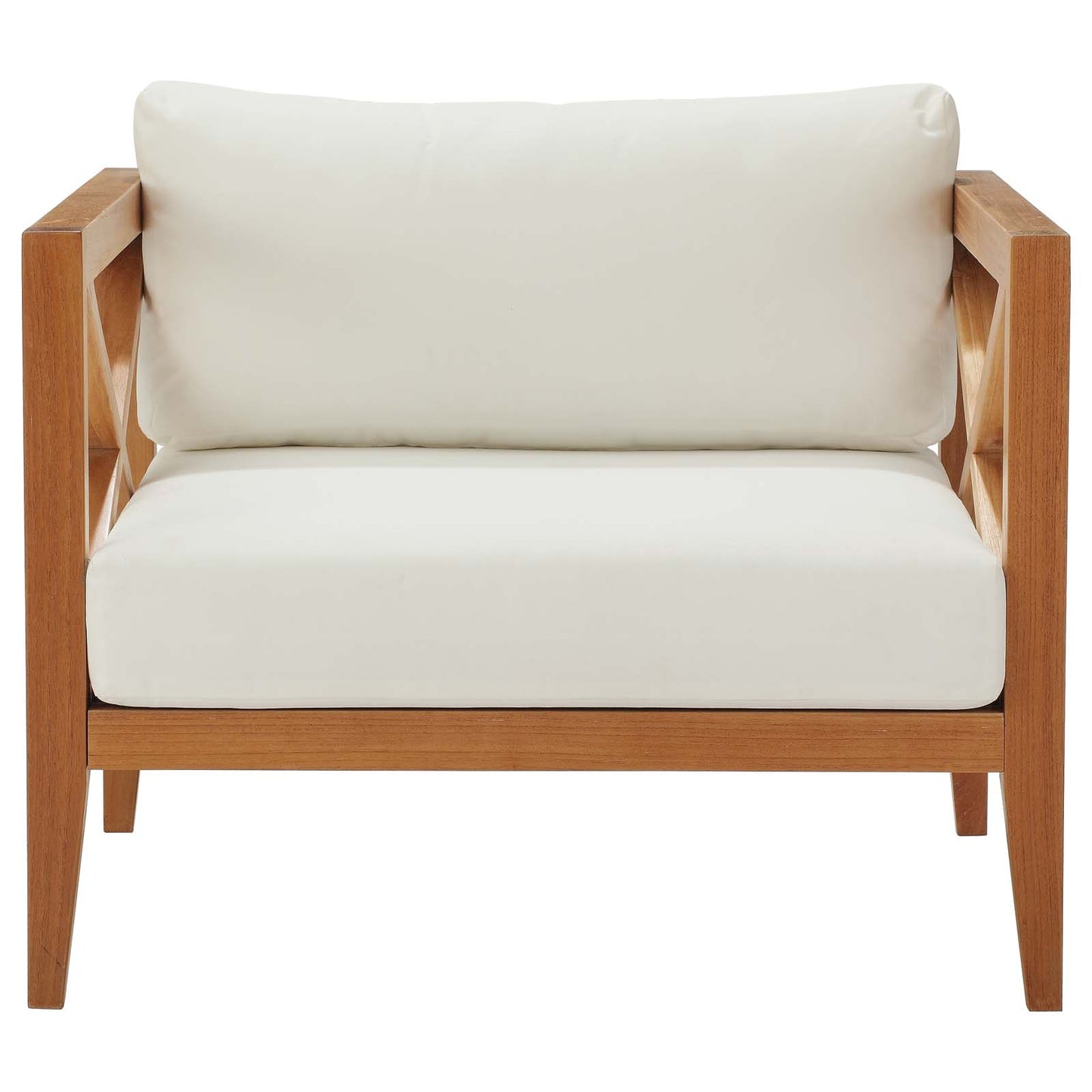 Northlake Outdoor Patio Premium Grade A Teak Wood Armchair, Wood, Natural White, 17819