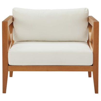 Northlake Outdoor Patio Premium Grade A Teak Wood Armchair, Wood, Natural White, 17819