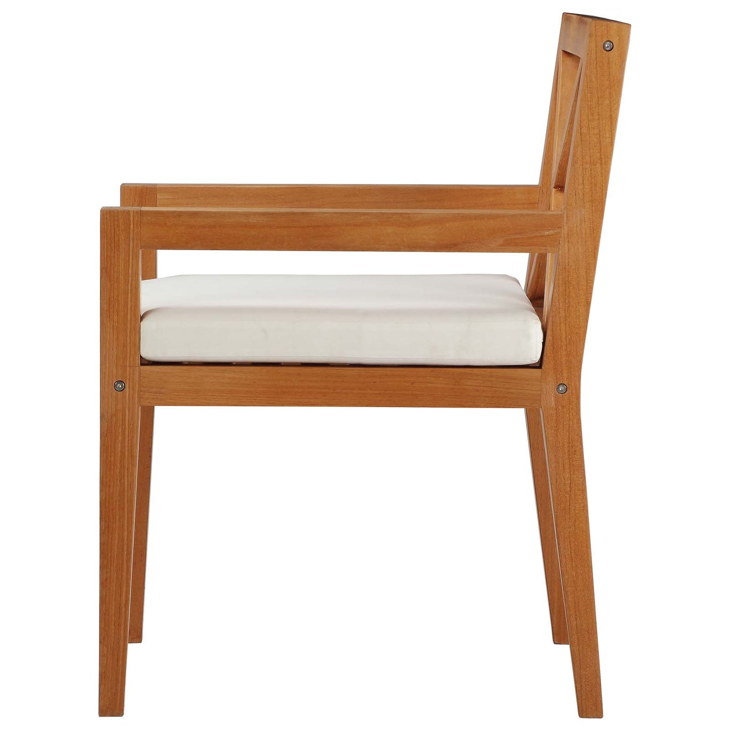 Northlake Outdoor Patio Premium Grade A Teak Wood Dining Armchair, Wood, Natural White, 17820
