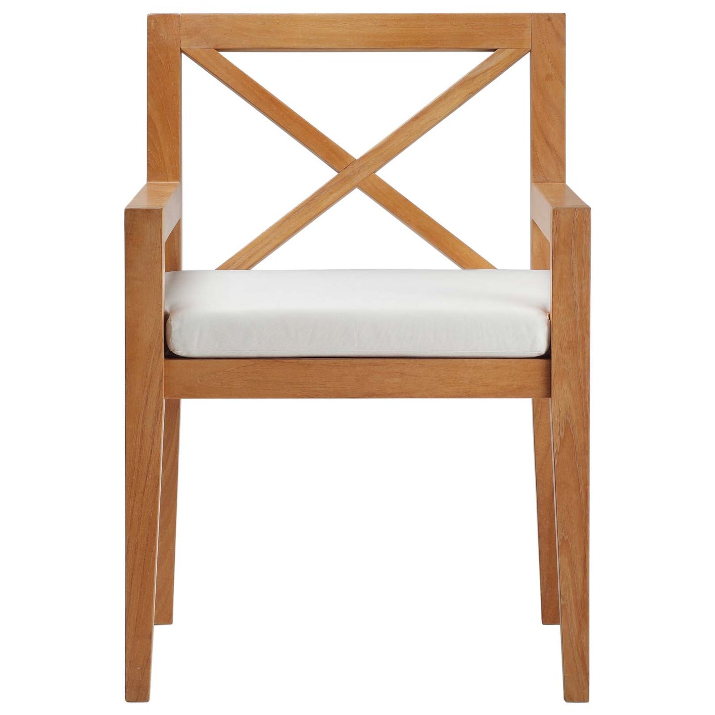 Northlake Outdoor Patio Premium Grade A Teak Wood Dining Armchair, Wood, Natural White, 17820