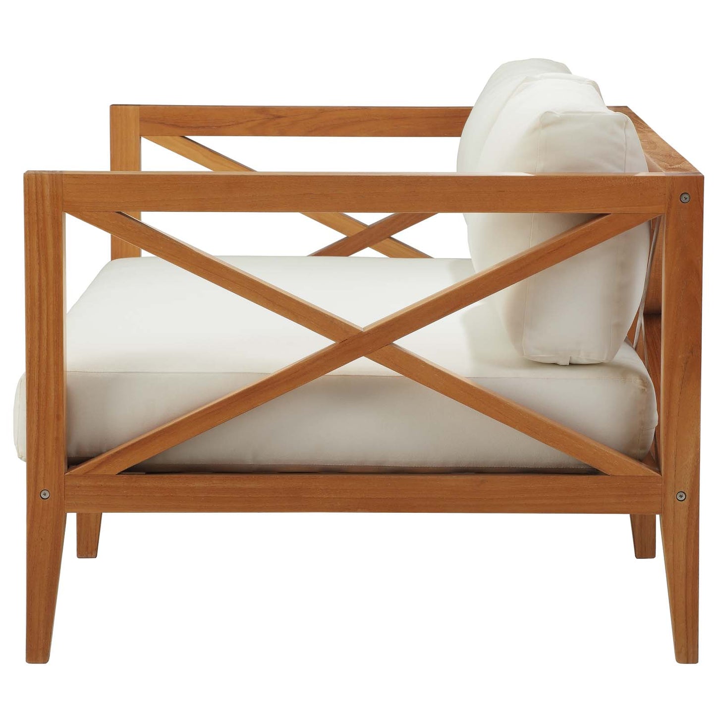 Northlake Outdoor Patio Premium Grade A Teak Wood Sofa, Wood, Natural White, 17821