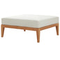 Northlake Outdoor Patio Premium Grade A Teak Wood Ottoman, Wood, Natural White, 17822
