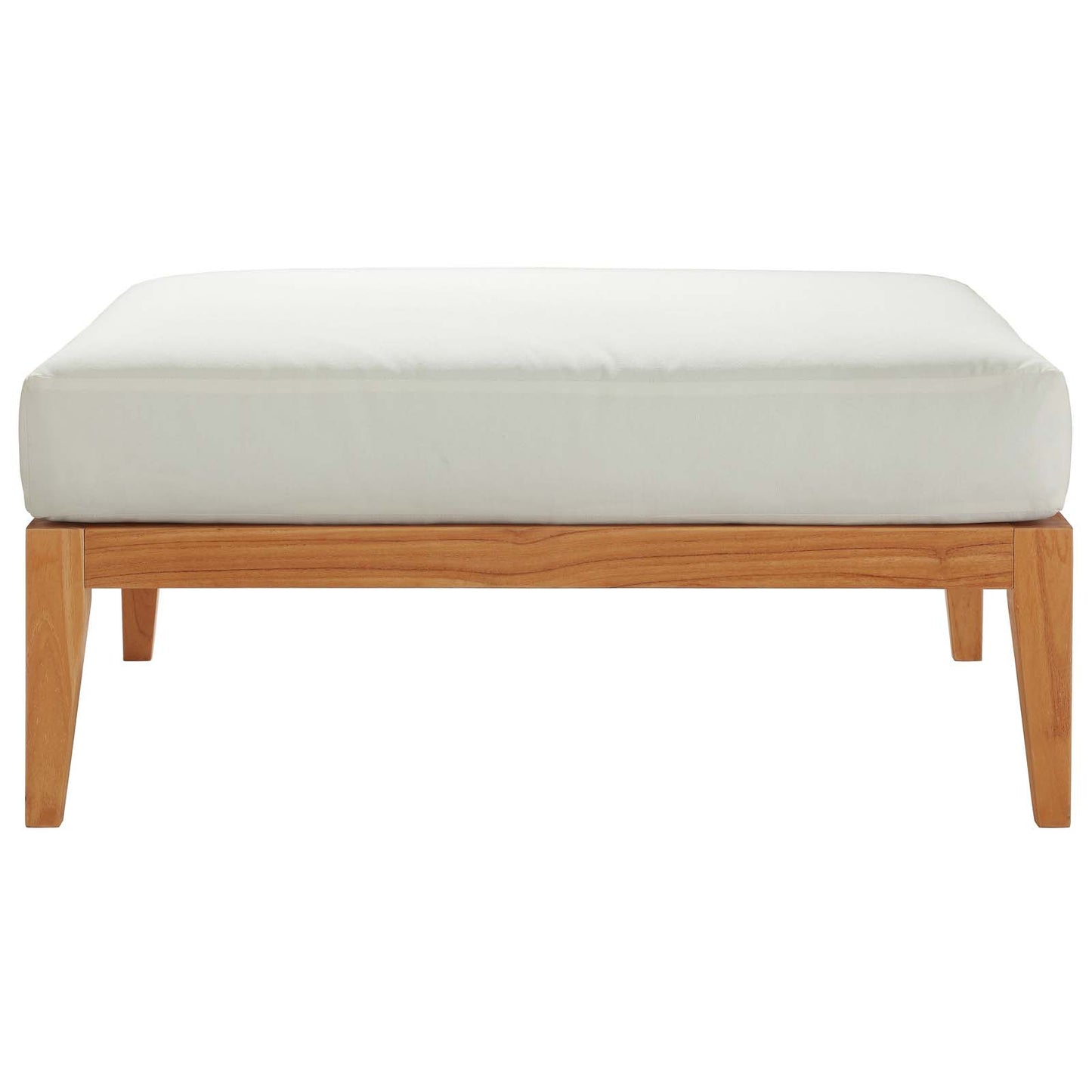 Northlake Outdoor Patio Premium Grade A Teak Wood Ottoman, Wood, Natural White, 17822