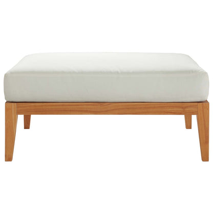 Northlake Outdoor Patio Premium Grade A Teak Wood Ottoman, Wood, Natural White, 17822