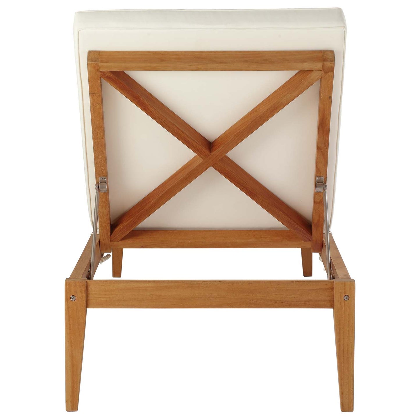 Northlake Outdoor Patio Premium Grade A Teak Wood Chaise Lounge, Wood, Natural White, 17823