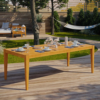 Northlake 85" Outdoor Patio Premium Grade A Teak Wood Dining Table, Wood, Natural, 17824