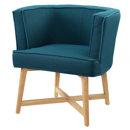 Anders Upholstered Fabric Accent Chair, Fabric, Wood, Navy Blue, 18195