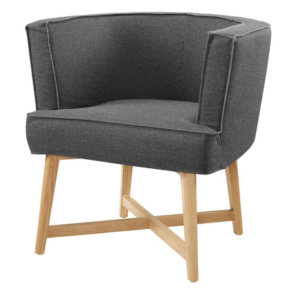 Anders Upholstered Fabric Accent Chair, Fabric, Wood, Grey Gray, 18197