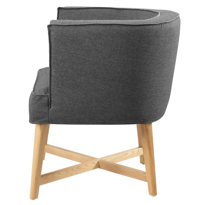Anders Upholstered Fabric Accent Chair, Fabric, Wood, Grey Gray, 18197