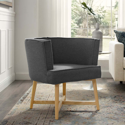 Anders Upholstered Fabric Accent Chair, Fabric, Wood, Grey Gray, 18197