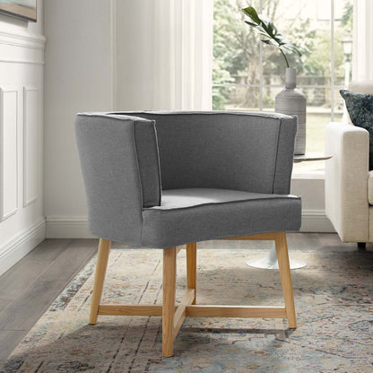 Anders Upholstered Fabric Accent Chair, Fabric, Wood, Light Grey Gray, 18198