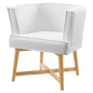 Anders Upholstered Fabric Accent Chair, Fabric, Wood, White, 18200