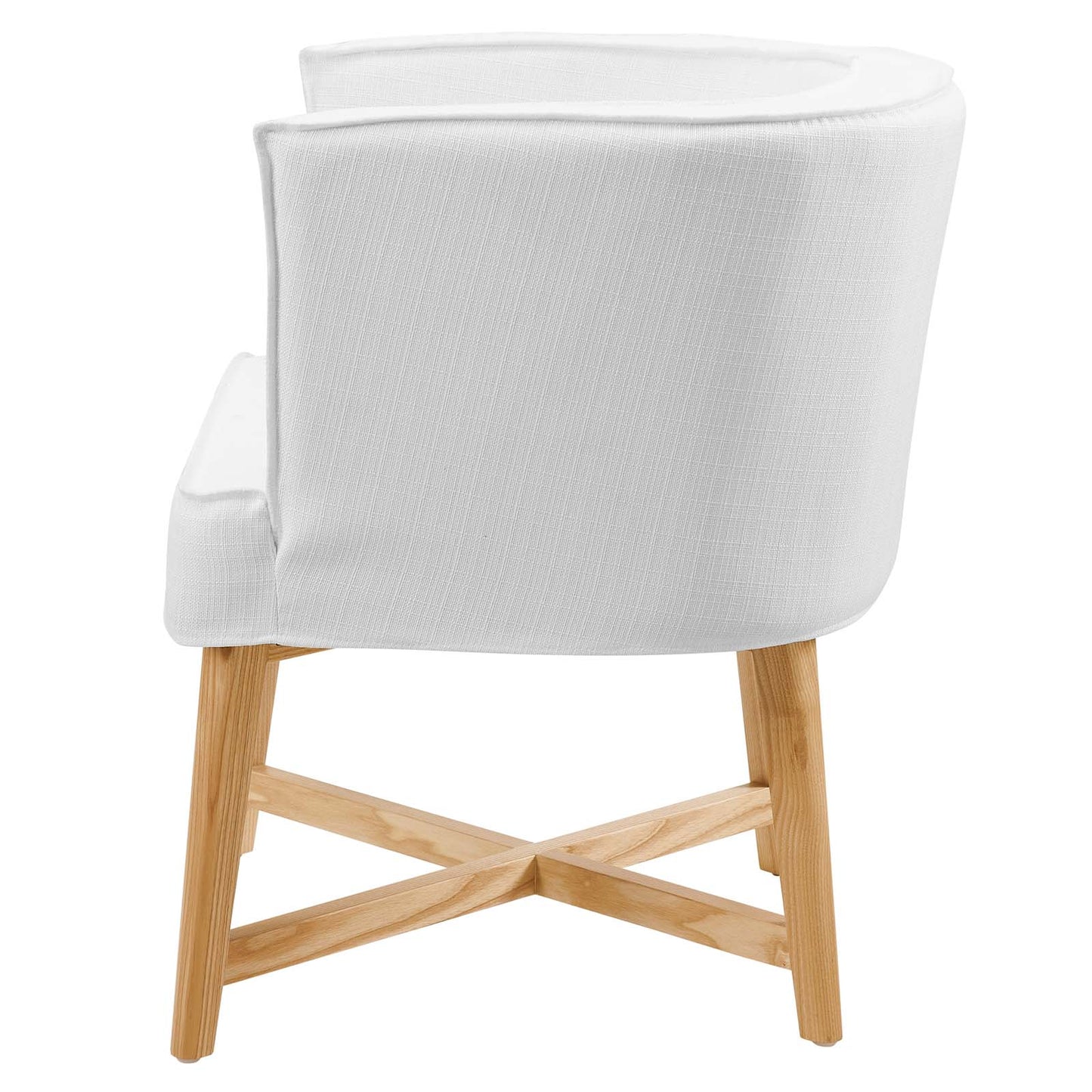 Anders Upholstered Fabric Accent Chair, Fabric, Wood, White, 18200