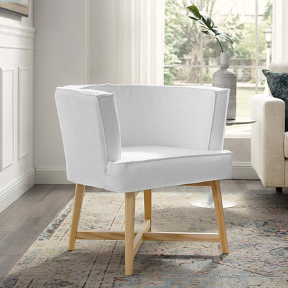 Anders Upholstered Fabric Accent Chair, Fabric, Wood, White, 18200