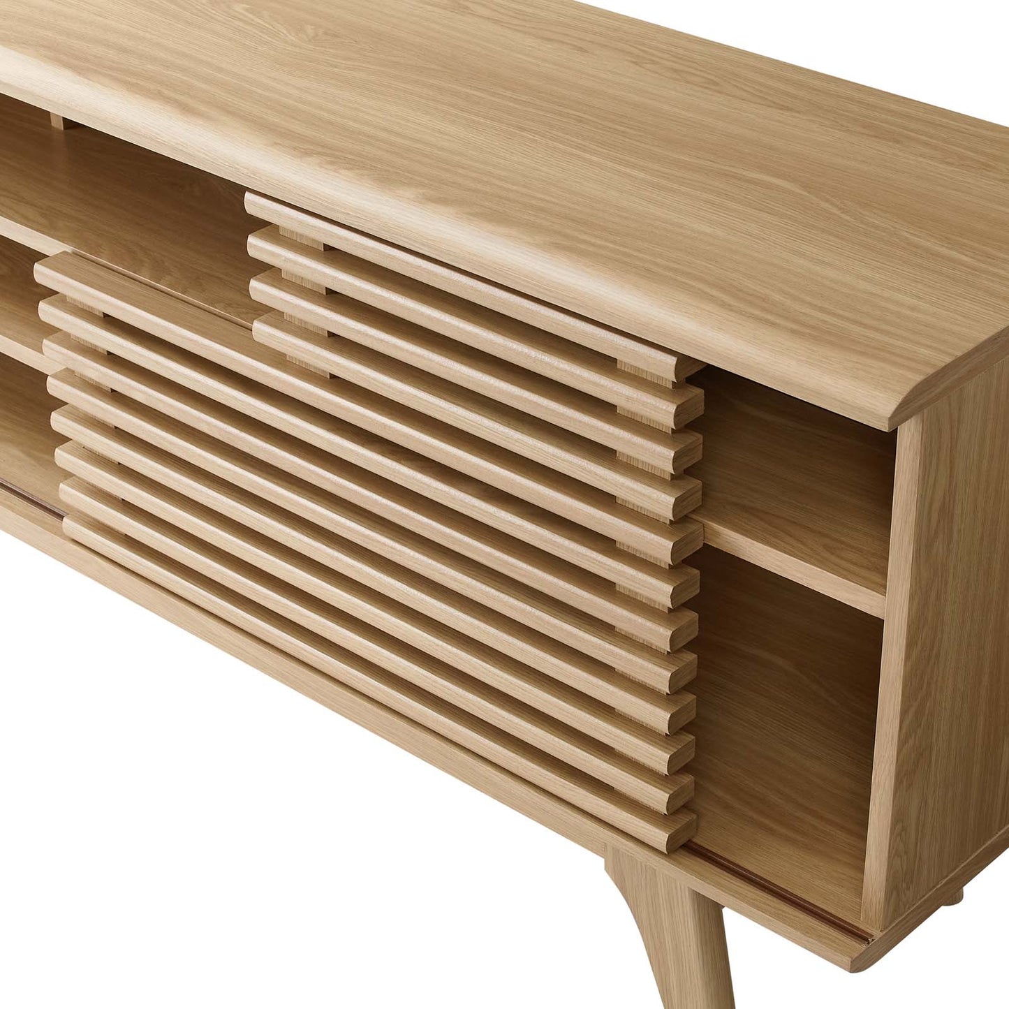 Render 71" Media Console TV Stand, Wood, Brown Oak, 18201