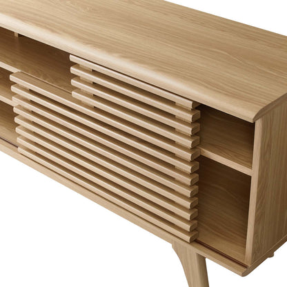 Render 71" Media Console TV Stand, Wood, Brown Oak, 18201