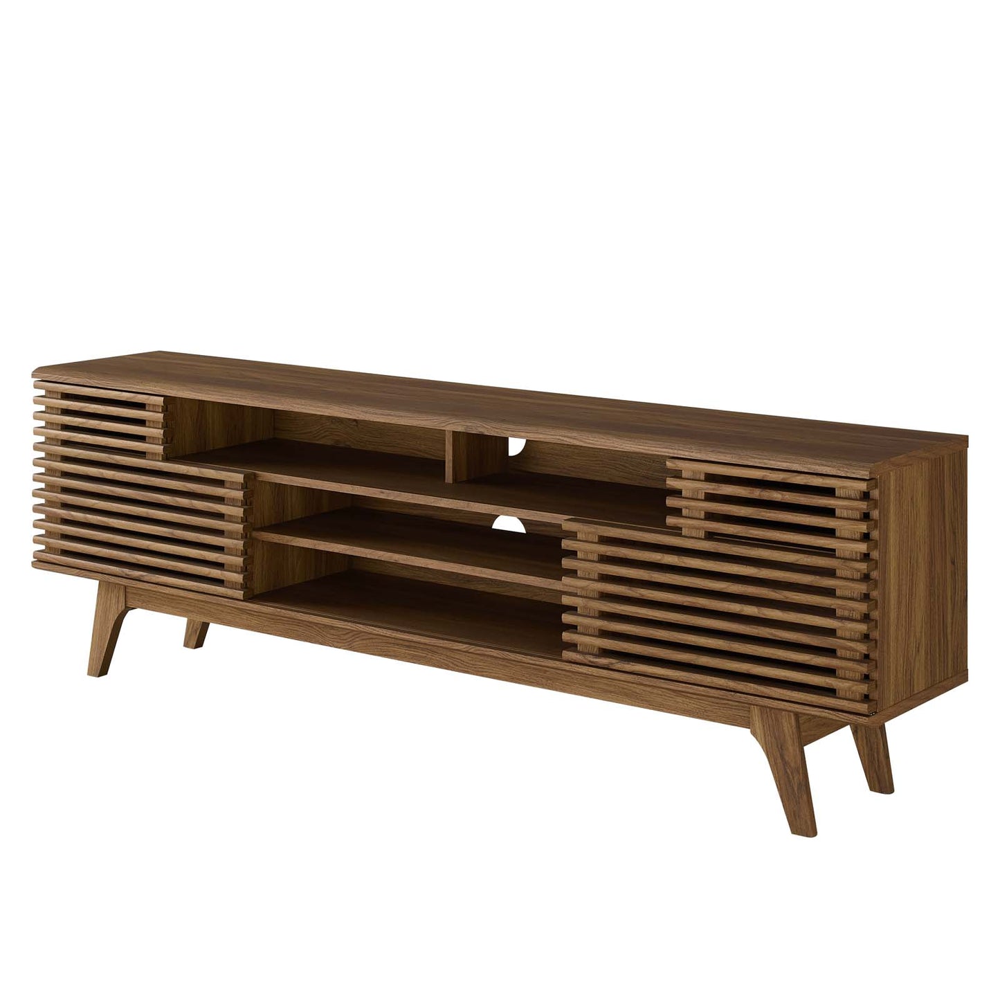 Render 71" Media Console TV Stand, Wood, Brown Walnut, 18202