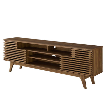 Render 71" Media Console TV Stand, Wood, Brown Walnut, 18202