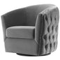 Rogue Swivel Performance Velvet Armchair, Velvet Fabric, Grey Gray, 17391