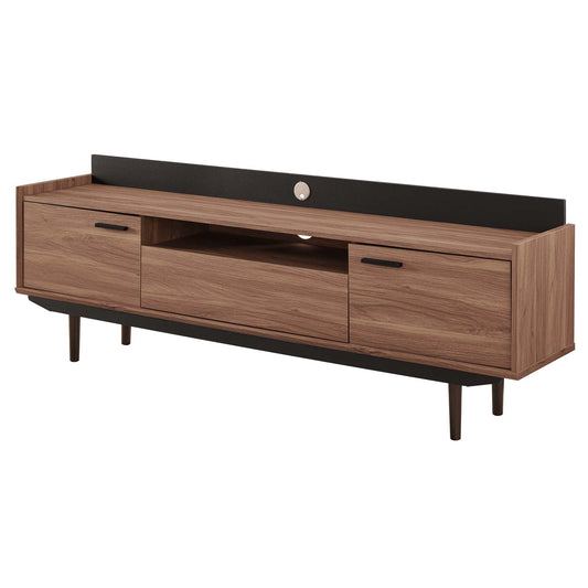 Visionary 71" TV Stand, Wood, Natural Walnut Black, 17394