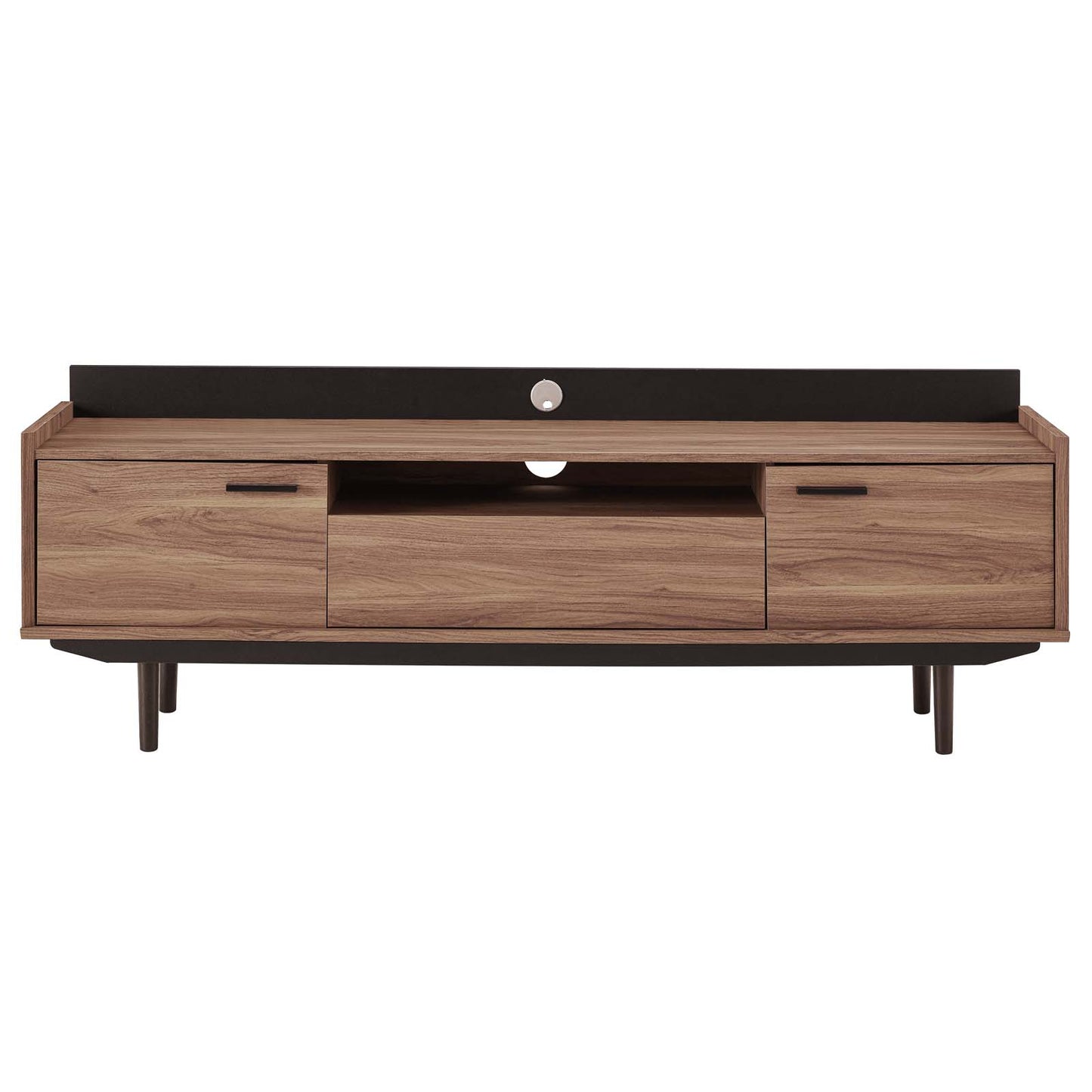 Visionary 71" TV Stand, Wood, Natural Walnut Black, 17394
