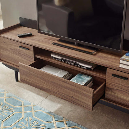 Visionary 71" TV Stand, Wood, Natural Walnut Black, 17394