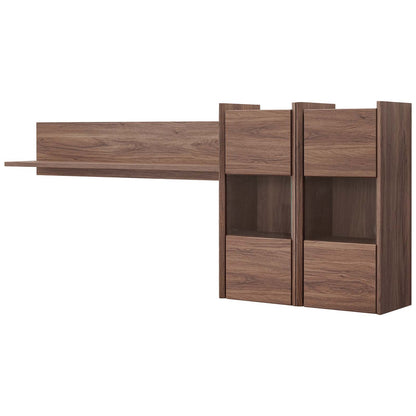 Visionary Wall Mounted Shelves, Wood, Brown Walnut, 18203