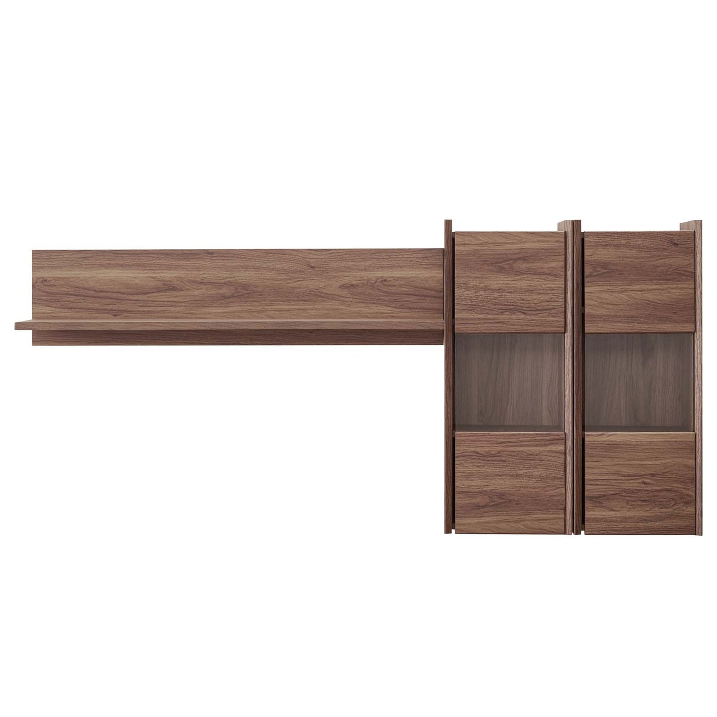 Visionary Wall Mounted Shelves, Wood, Brown Walnut, 18203