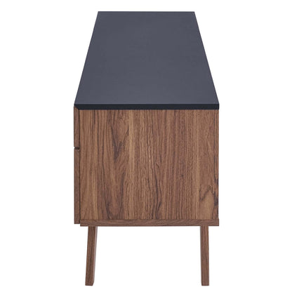 Scope 71" TV Stand, Wood, Natural Walnut Gray Grey, 17396