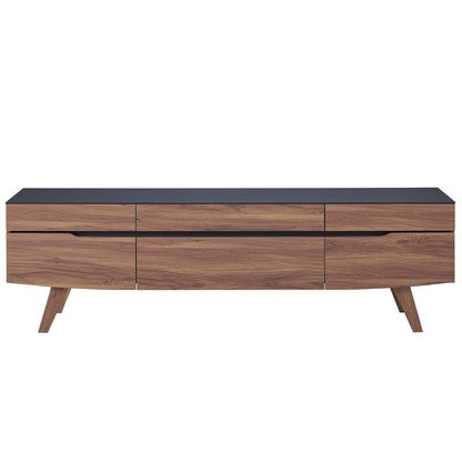 Scope 71" TV Stand, Wood, Natural Walnut Gray Grey, 17396