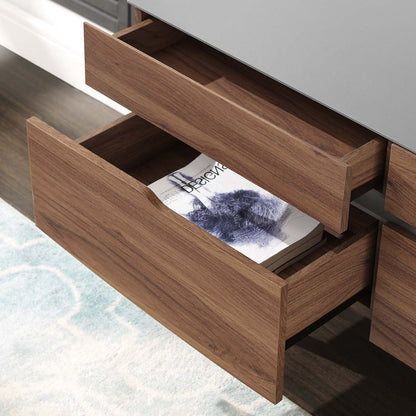 Scope 71" TV Stand, Wood, Natural Walnut Gray Grey, 17396