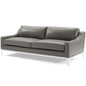 Harness 83.5" Stainless Steel Base Leather Sofa, Leather, Grey Gray, 18068