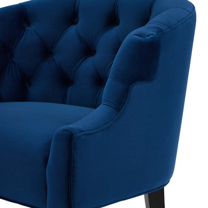 Precept Accent Performance Velvet Armchair, Velvet Fabric Wood, Navy Blue, 17399