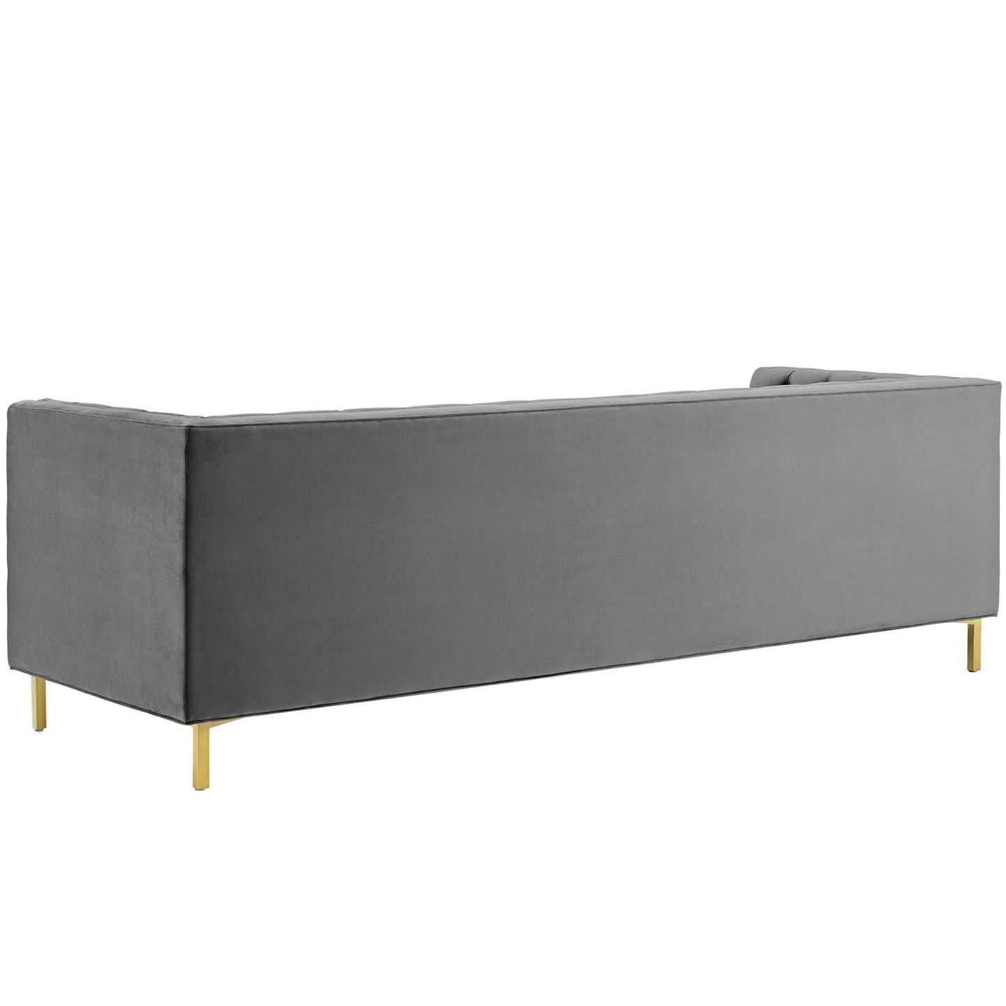 Delight Tufted Button Performance Velvet Sofa, Velvet Fabric Metal Steel, Grey Gray, 17406