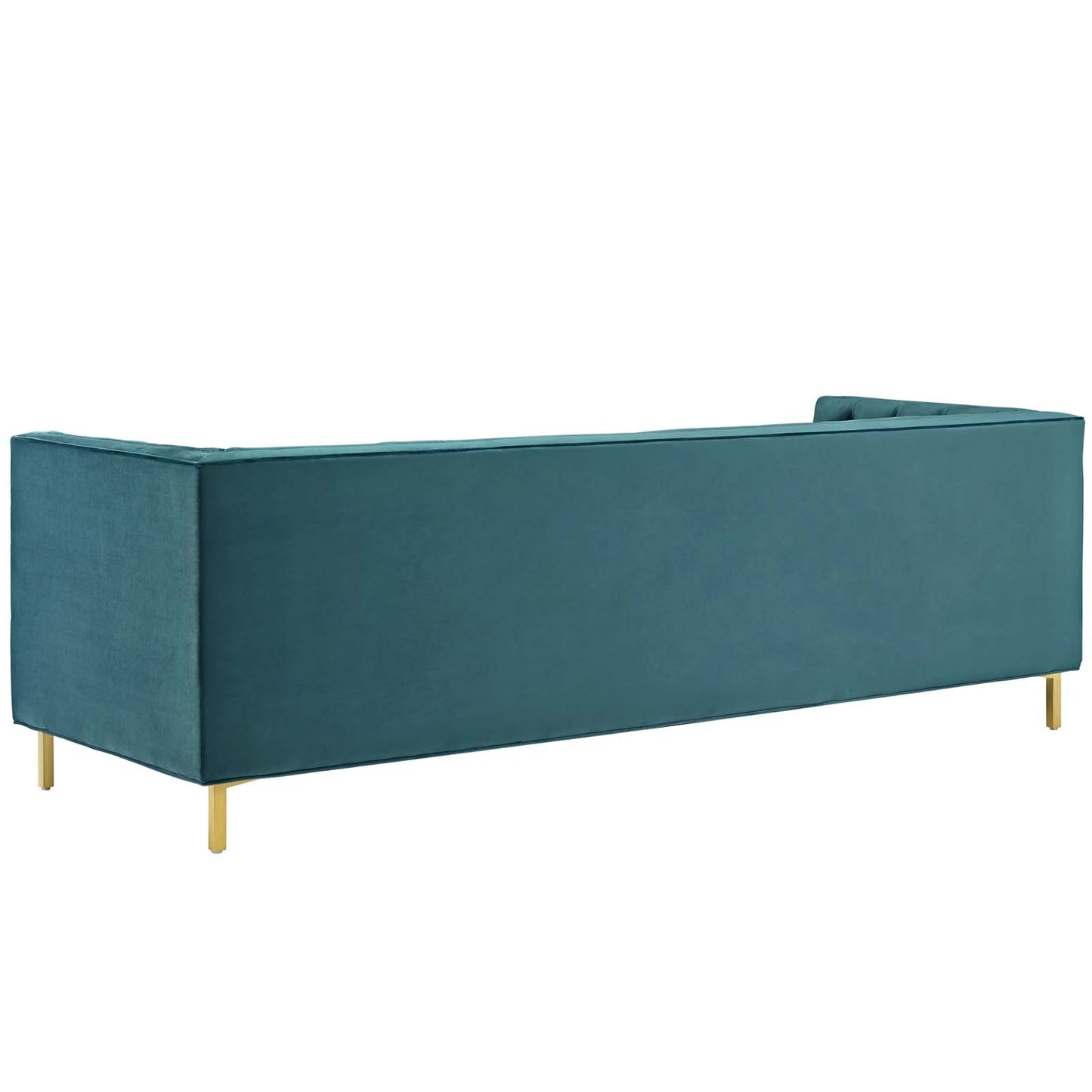 Delight Tufted Button Performance Velvet Sofa, Velvet Fabric Metal Steel, Blue, 17408