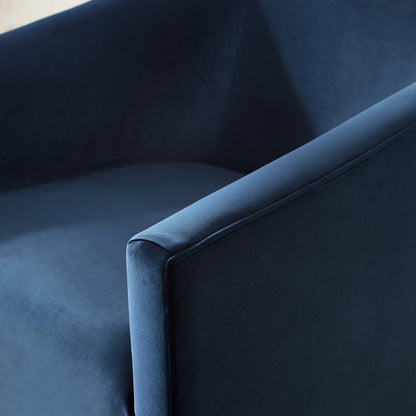 Twist Accent Lounge Performance Velvet Swivel Chair, Velvet Fabric, Navy Blue, 17410
