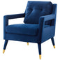 Premise Accent Lounge Performance Velvet Armchair, Velvet Fabric Wood, Navy Blue, 17413