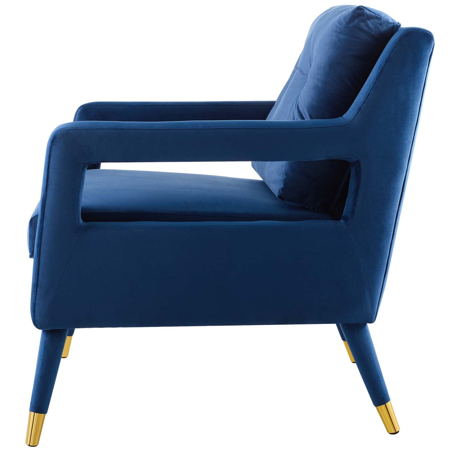 Premise Accent Lounge Performance Velvet Armchair, Velvet Fabric Wood, Navy Blue, 17413