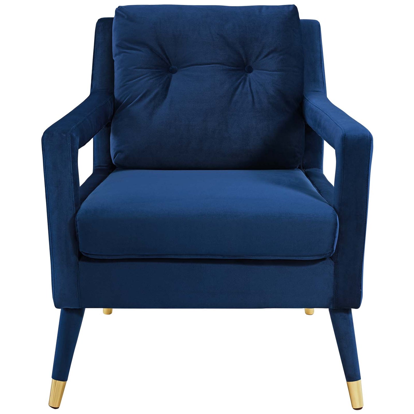 Premise Accent Lounge Performance Velvet Armchair, Velvet Fabric Wood, Navy Blue, 17413