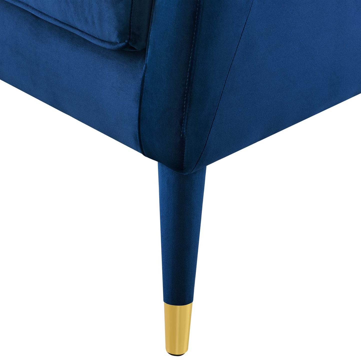 Premise Accent Lounge Performance Velvet Armchair, Velvet Fabric Wood, Navy Blue, 17413