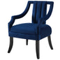 Harken Performance Velvet Accent Chair, Velvet Fabric Wood, Navy Blue, 17417