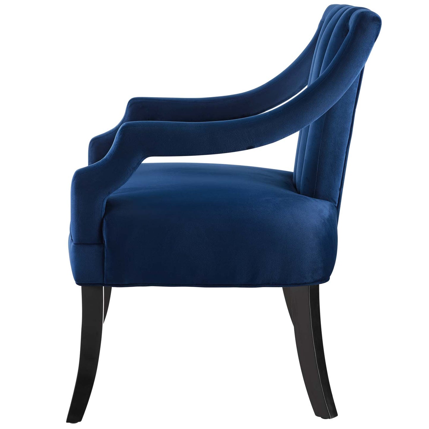 Harken Performance Velvet Accent Chair, Velvet Fabric Wood, Navy Blue, 17417