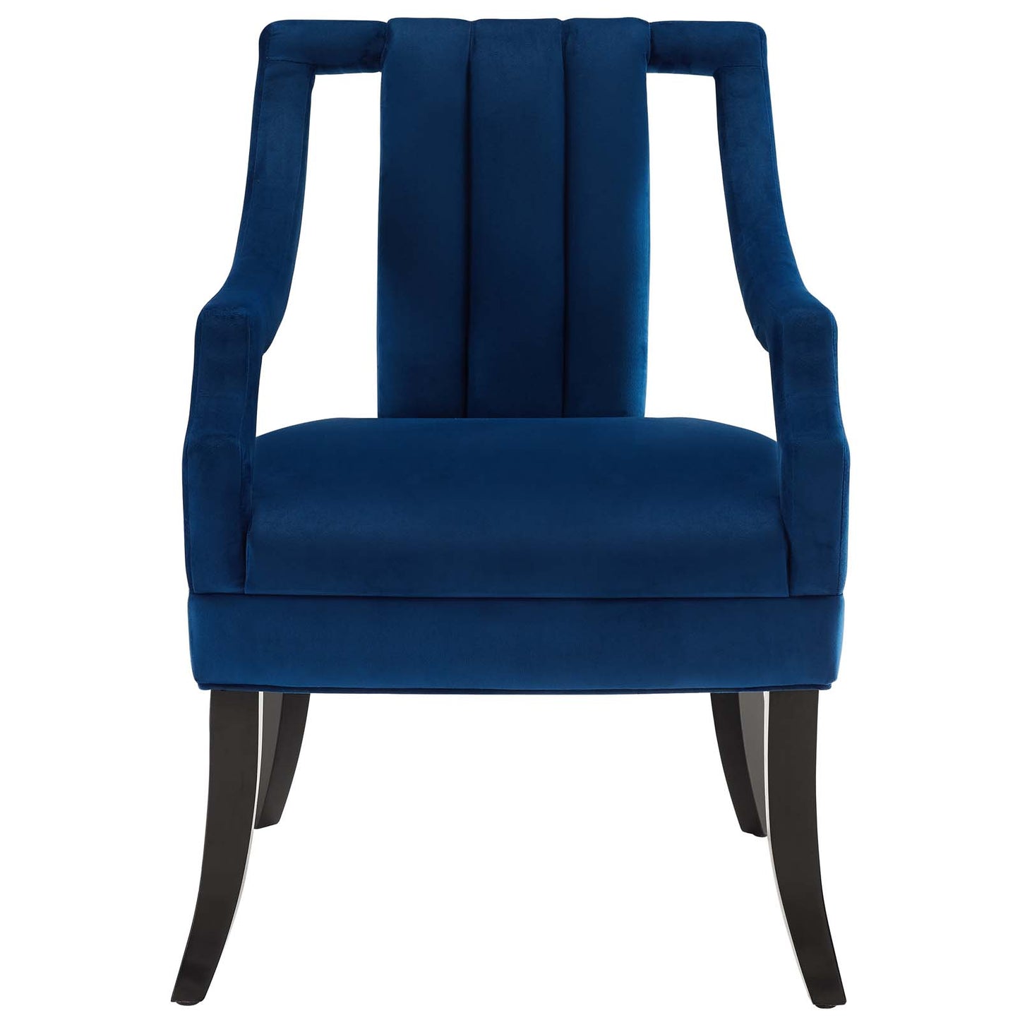 Harken Performance Velvet Accent Chair, Velvet Fabric Wood, Navy Blue, 17417