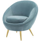 Circuit Performance Velvet Accent Chair, Velvet Fabric Metal Steel, Light Blue, 17425