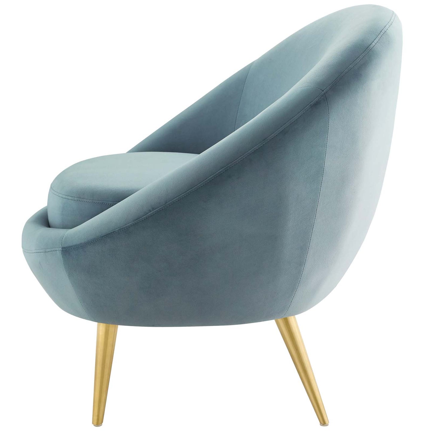 Circuit Performance Velvet Accent Chair, Velvet Fabric Metal Steel, Light Blue, 17425