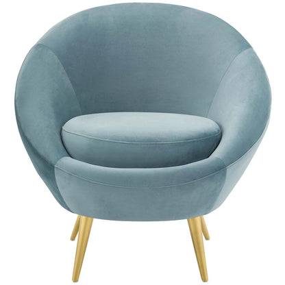 Circuit Performance Velvet Accent Chair, Velvet Fabric Metal Steel, Light Blue, 17425